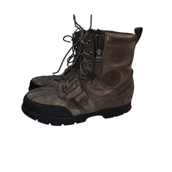 Polo Ralph Lauren 11D Andreas Distress Grunge Leather Combat Farmcore Work Boot - Picture 4 of 8